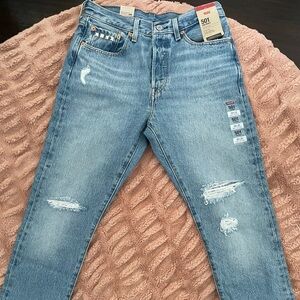 Brand New- Levi’s 501 Skinny Jeans High Rise -Customized- Size 28 x 30